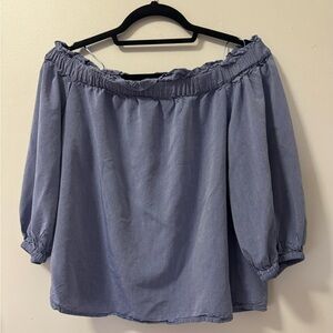 Banana Republic Denim Look off the shoulder casual shirt